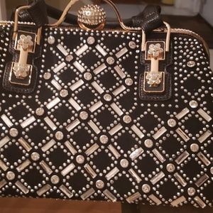 NWT ...Black and Silver Bling Purse